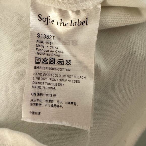 Sofie The Label Corset Seam Cropped T-Shirt White Cotton Medium Bralette Detail - Picture 4 of 6